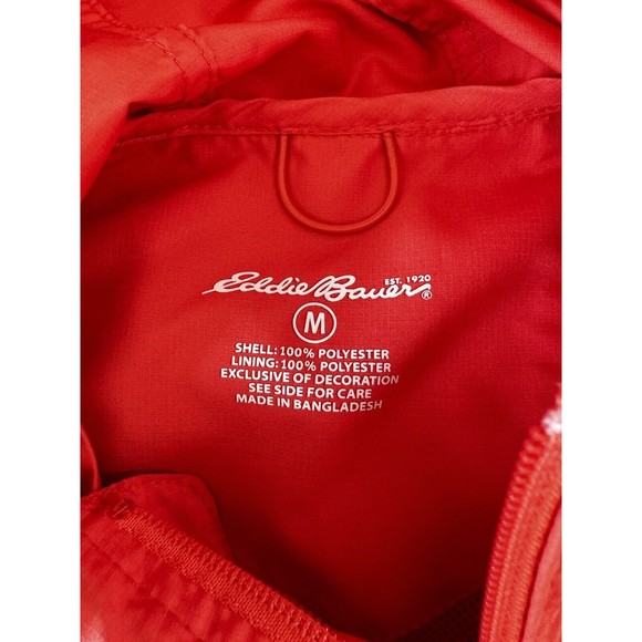 Eddie Bauer Women’s Windbreaker Jacket Hooded Vented Orange  Medium M Sp… - Picture 6 of 9